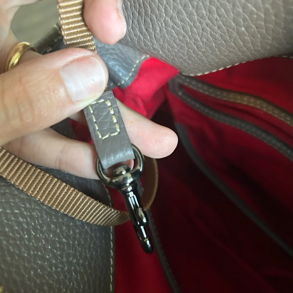 Dooney & Bourke elephant grey Leather Satchel - Picture 9 of 16